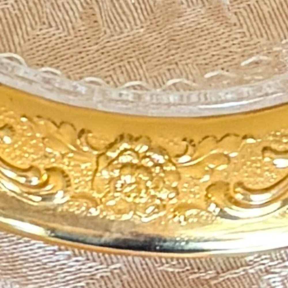 Vintage Glass Coasters with Gold Trim